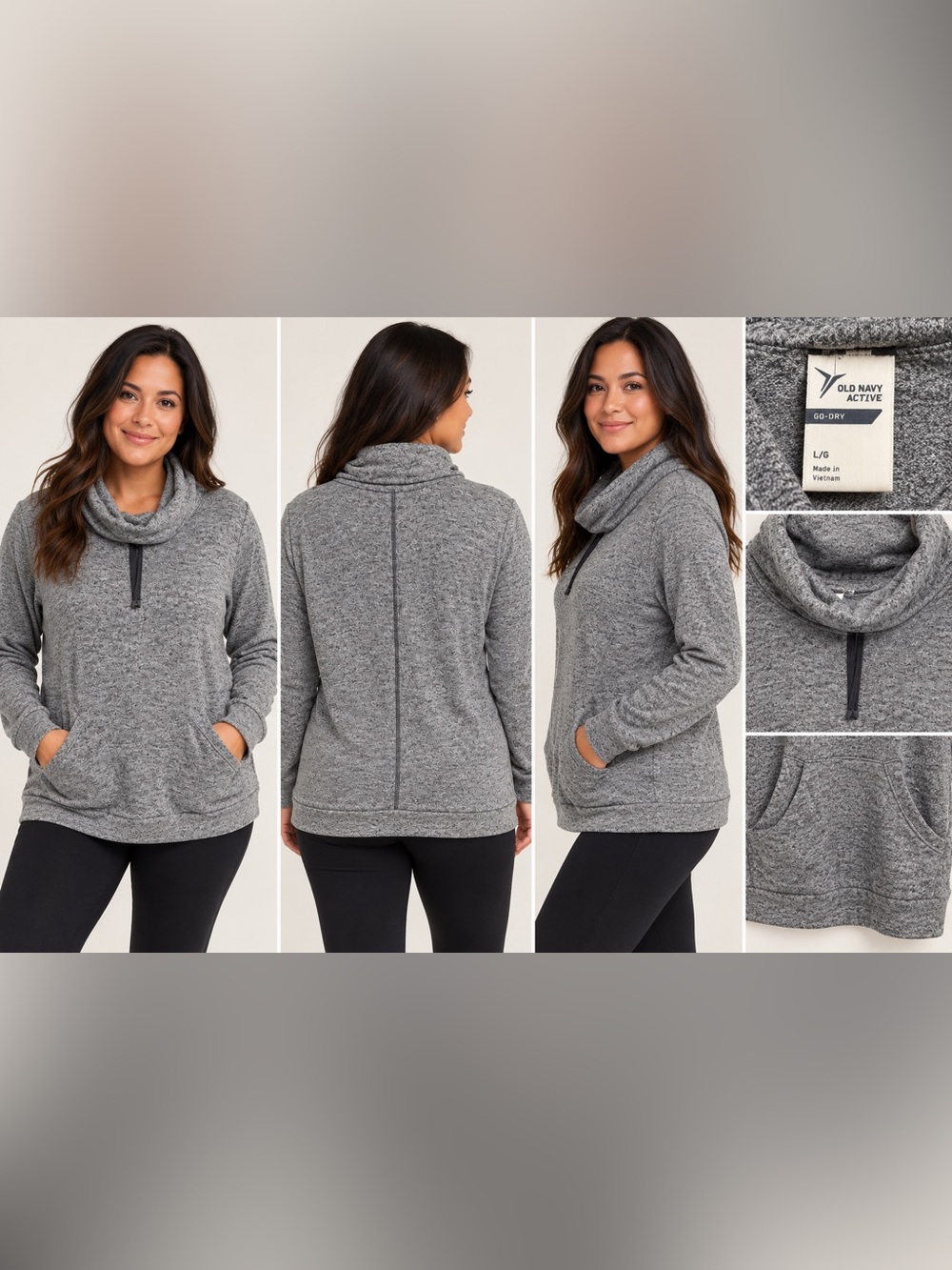Old Navy Gray Cowl Neck Pullover Sweater